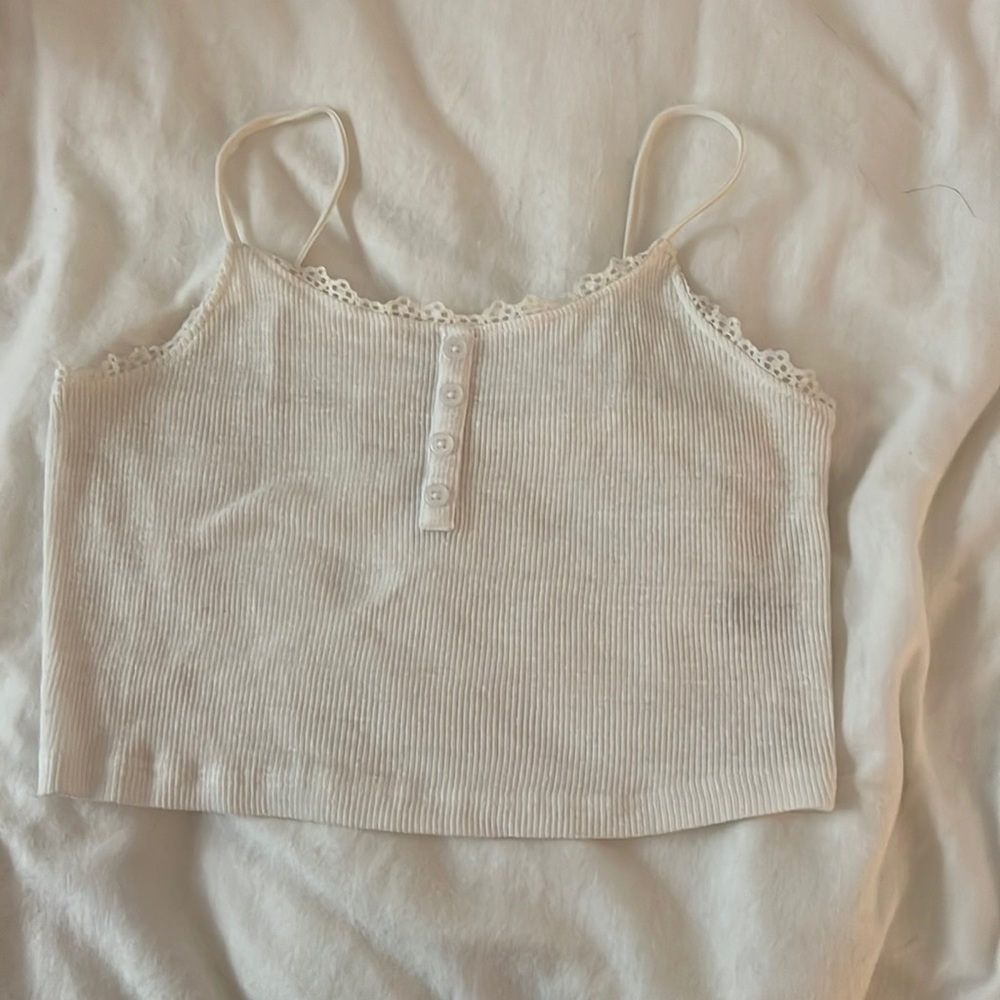 Pacsun cropped white tank top